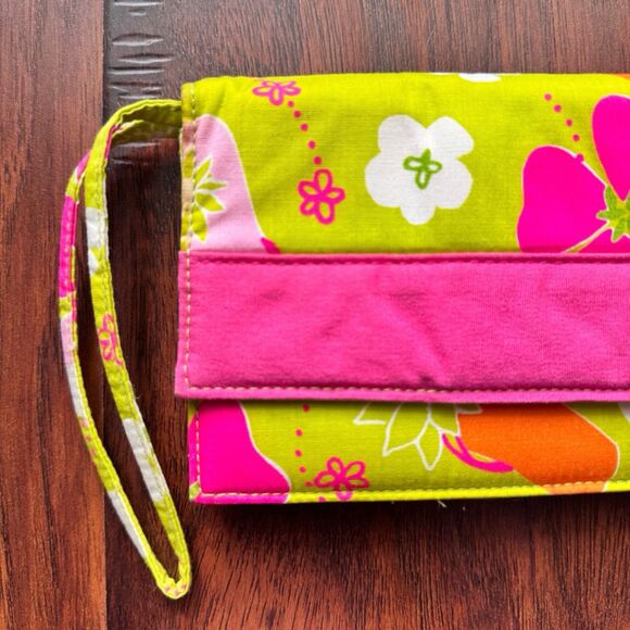 Lilly Pulitzer‎ Floral Clutch Wristlet Wallet Soft Cotton Bright Colorful Cute - Picture 3 of 15